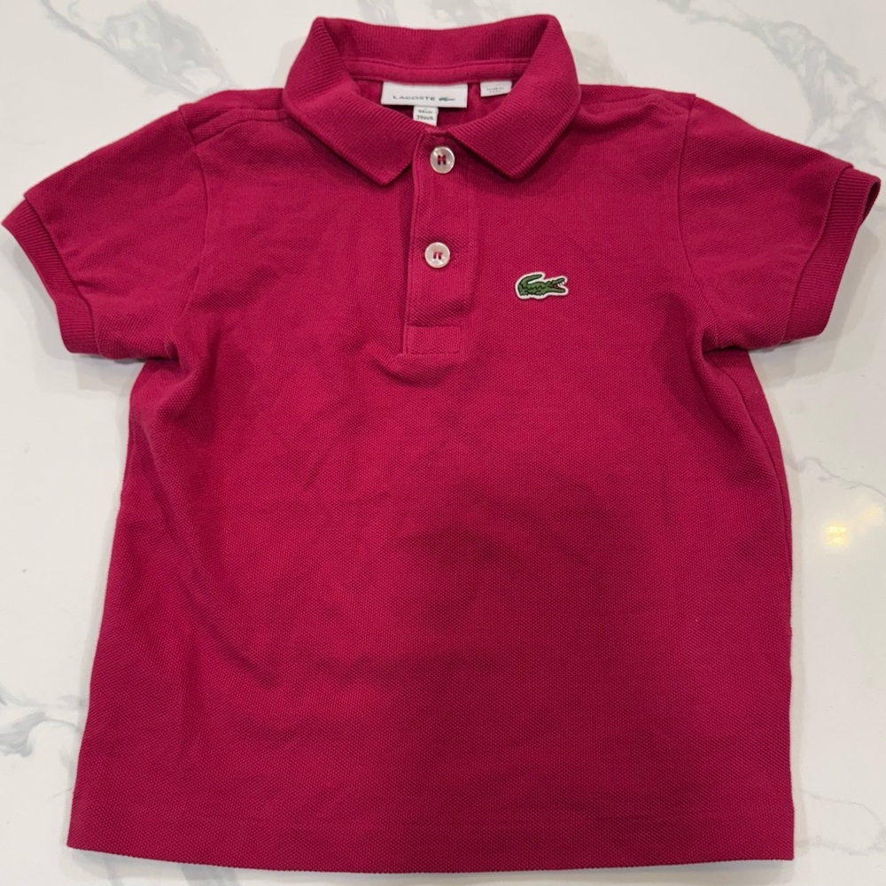 Lacoste Kids' Petit Piqué Polo‎ Shirt Dark Pink Size 3